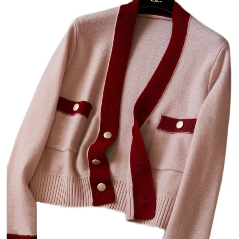 

Elegant Women Clothing 2022 Spring Autumn New Knitted Cardigan Sweater Coat Fashion Ladies Plus Size Loose Wool Slim Tops OK1405