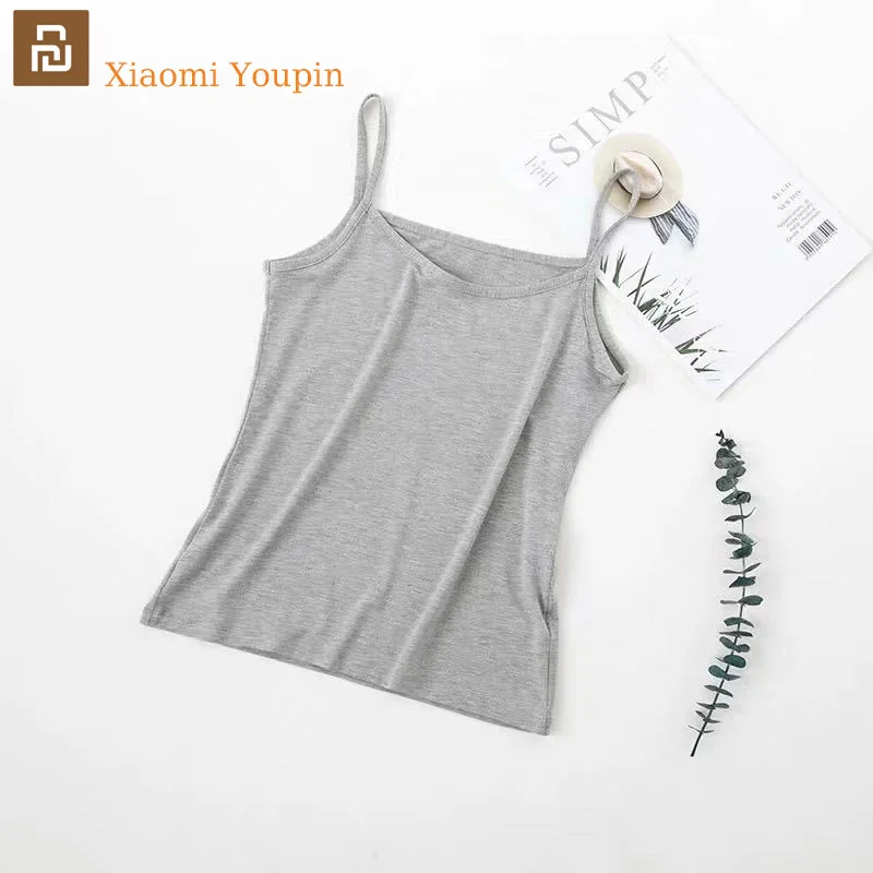 Женский жилет Xiaomi Youpin из модала на бретельках, женское нижнее белье без рукавов, нижнее белье на бретельках, новый однотонный облегающий жилет с внутренней отделкой