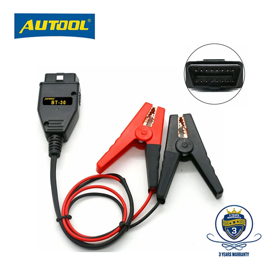 

AUTOOL BT-30 OBD2 Auto Battery Replacement Tool car battery Alligator Clips battery Clamps Car ECU Emergency Power Supply Cable
