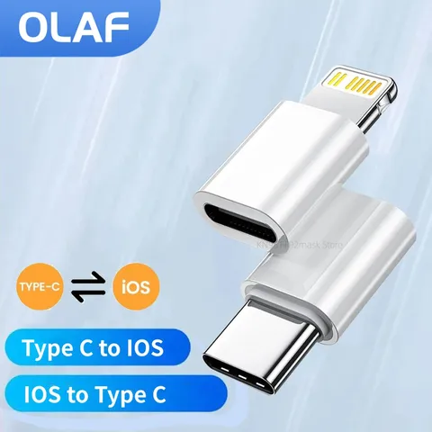 Адаптер Olaf USB Type C к Lightning для iOS, конвертер «папа» на USB C «мама» для iPhone 14 13, ПК, Macbook, адаптер для быстрой зарядки