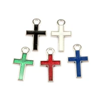 100pcs mix color stylish pretty small enamel cross alloy charms pendant for jewelry making bracelet necklace diy accessories