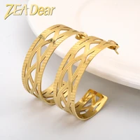 zeadear jewelry bohemian earring stainless steel golden vintage fashion hoop earrings for women daily wear party gift ze es0004