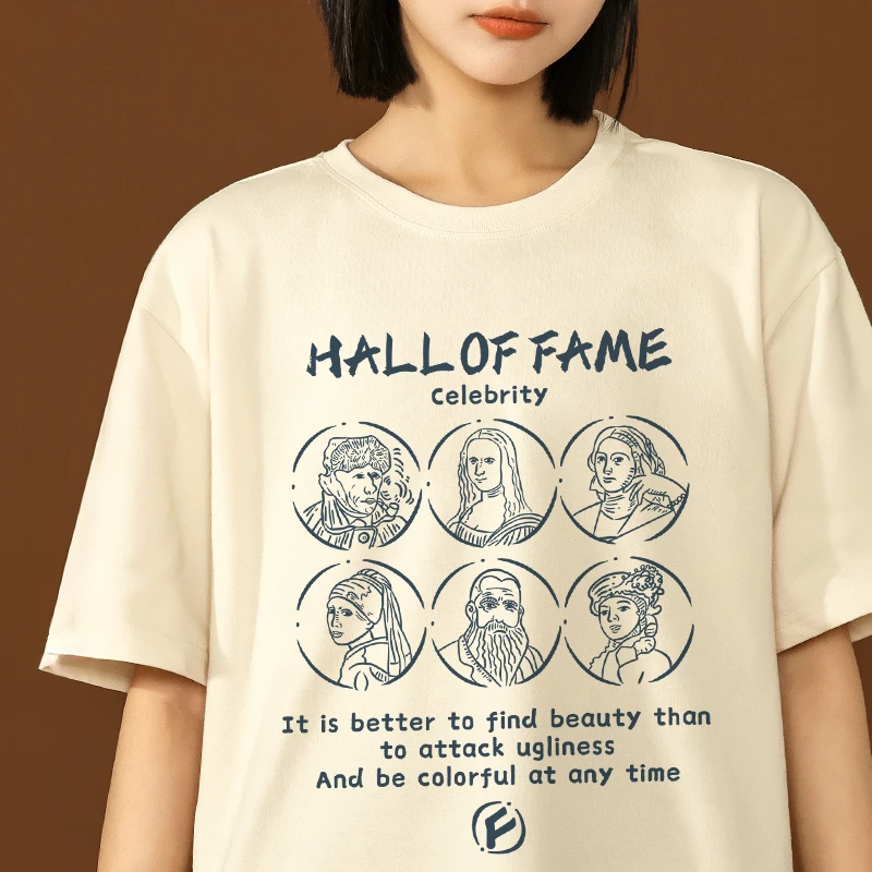 

Hallof Fame T-shirt Women 2022 Summer Oversize Harajuku Kawaii Short Sleeve Gothic Round Neck Tops Y2k Girl Clothes