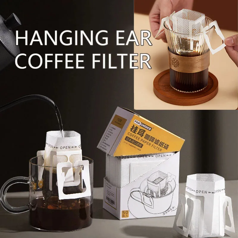 

Thicken Coffee Filter Bags Disposable Hanging Ear Coffee Portable Espresso Hand Drip Paper Eco-Friendly Coffee Maker Accessories
