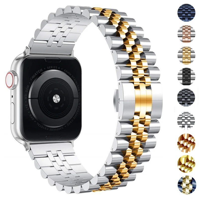 

Ремешок из нержавеющей стали для Apple Watch Ultra 2 49 мм 44 мм 42 мм 40 мм 38 мм, сменный Браслет для Iwatch 9 8 7 6 5 4 3 SE 45 мм 41 мм