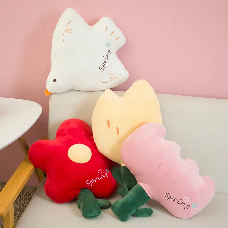

New Cute New Plant Flowers Plush Toys Home Office Sofa Pillow Waist Nap Pillow Decorative Ornaments