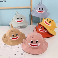 summer the new bucket hat baby sunscreen breathable soft and comfortable kids cap boys and girls fashion trend cute shark gorros