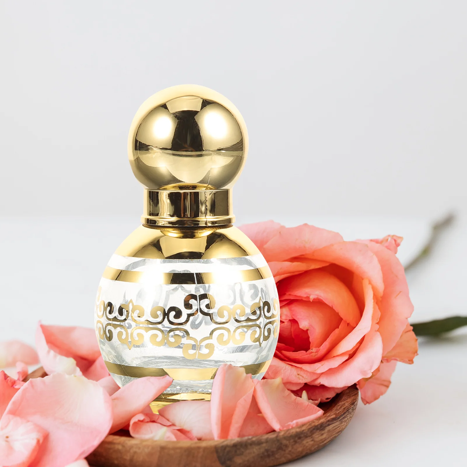 

2pcs Roller Perfume Bottles Refillable Oil Bottles Portable Glass Essential Oil Containers 15ml