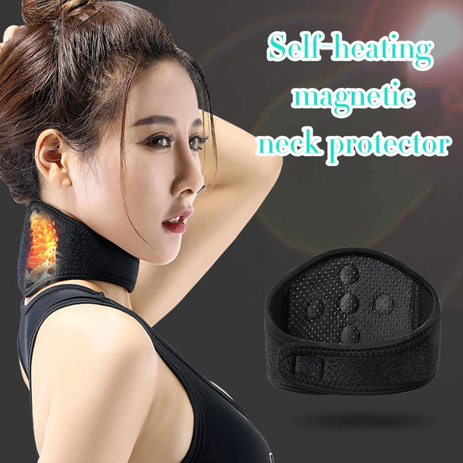 

Neck Support Adjustable Self Heating Magnetic Therapy Cervical Collar Pad Brace Wrap Pad Protector for Men Women Pain Relief