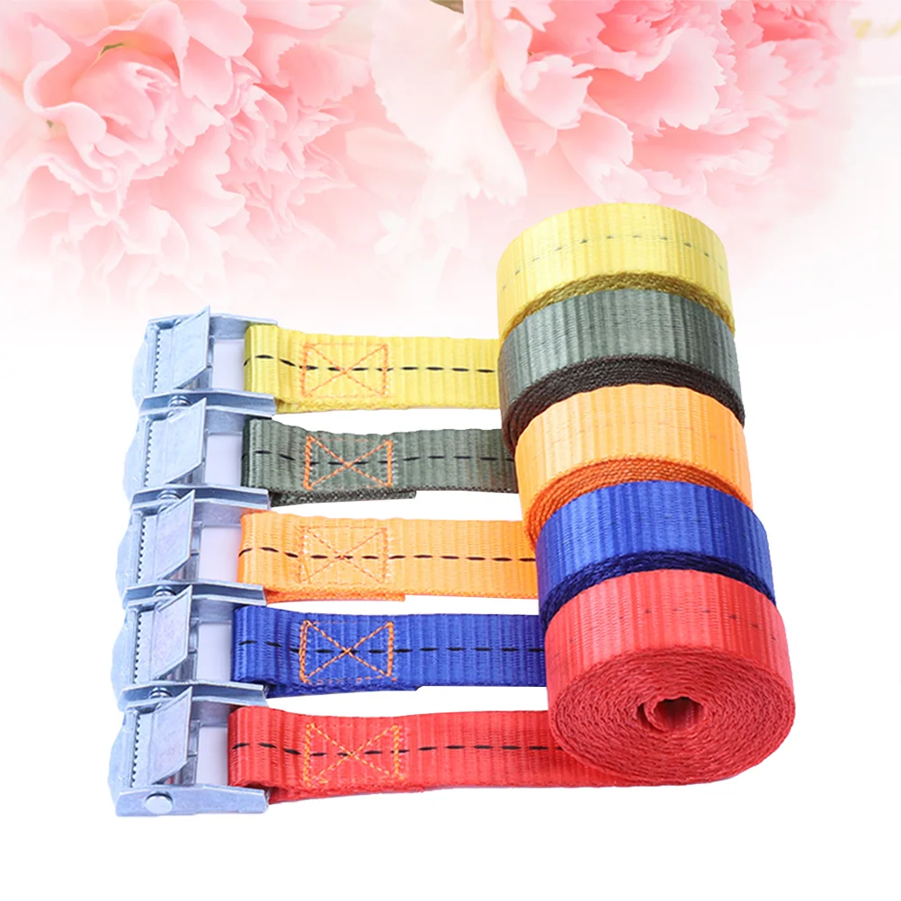 

5 Cargo Belt Zinc Buckle Bundling Tow Strap Goods Belt Cargo Belt for House Car Motorcycle