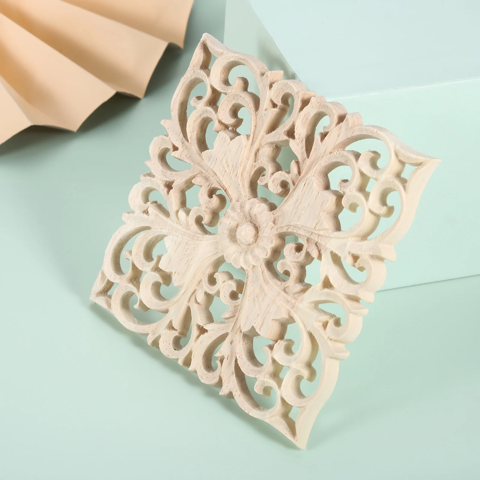 

1 pc unpainted decals wood Carved decorative European wood applique crafted with wood line inlay for corners cabinet furniture