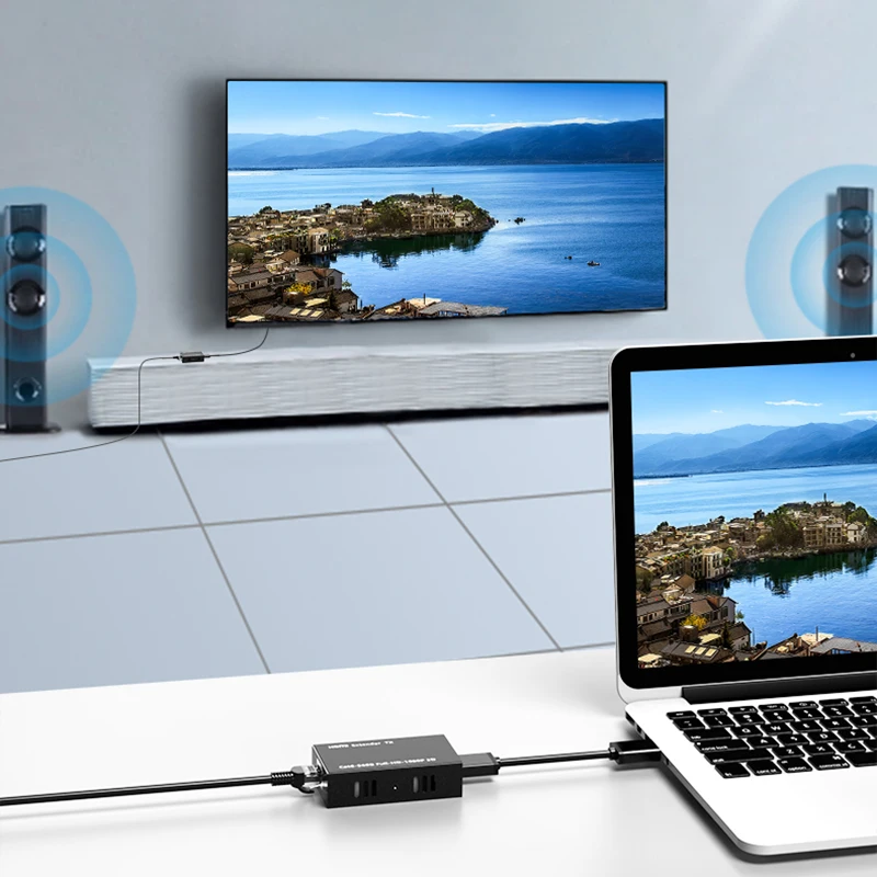 Удлинитель HDMI на Rj45 1080P кабель Ethernet категории 5e 60 м