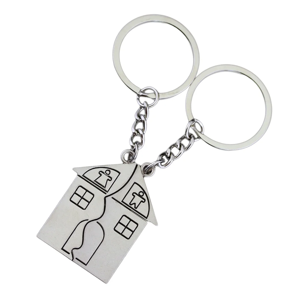 

2PCS Homeowner House Keyring House Shaped Pendant Keychains Valentines Day Souvenir Couple Keychains Housewarming Keychain