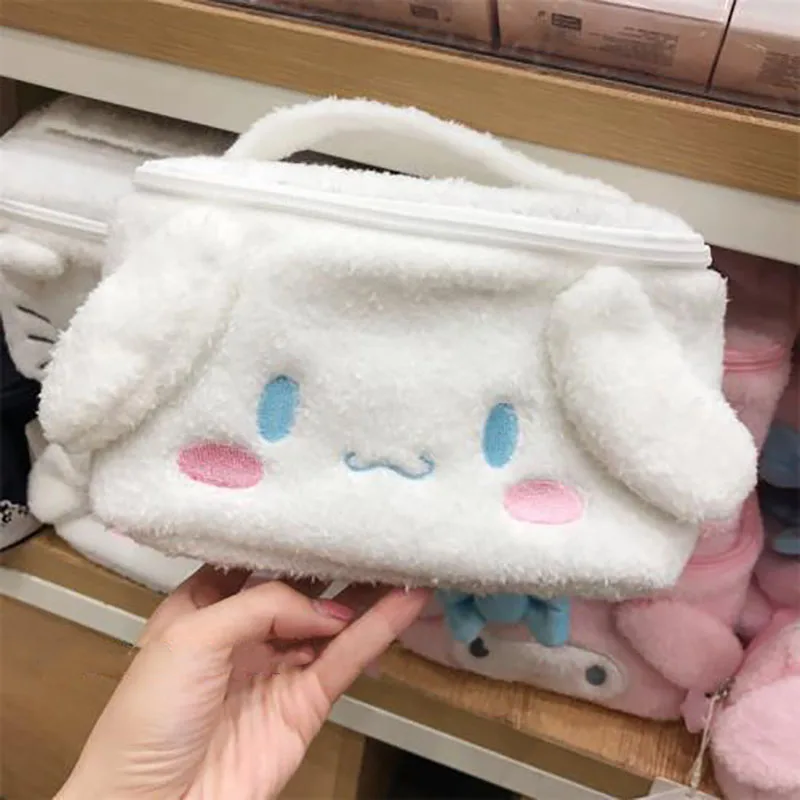 

Мультяшный милый кавайный Sanrioed Cinnamoroll новый узор для девушек портативная большая емкость плюшевая сумка для хранения косметики