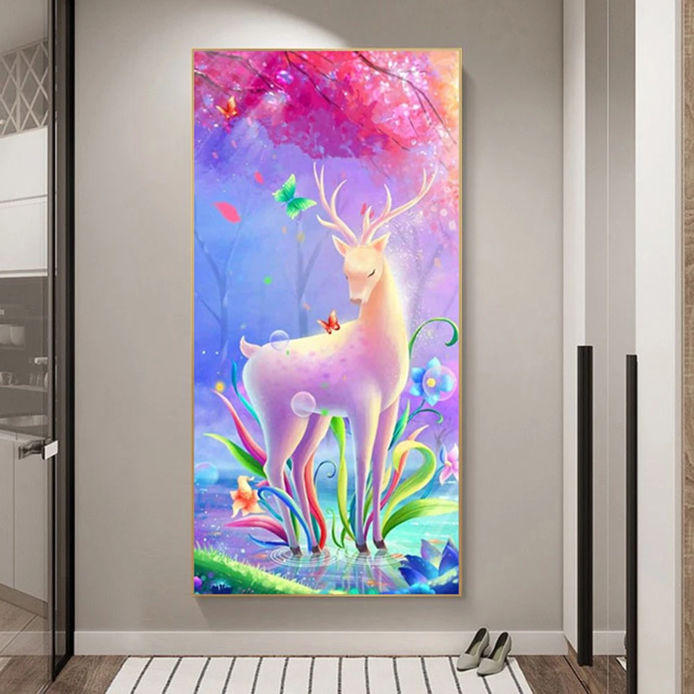 

Алмазная вышивка HUACAN животное полностью квадратное круглое сверло 5D DIY живопись олень мозаика мультфильм Рукоделие Декор стен