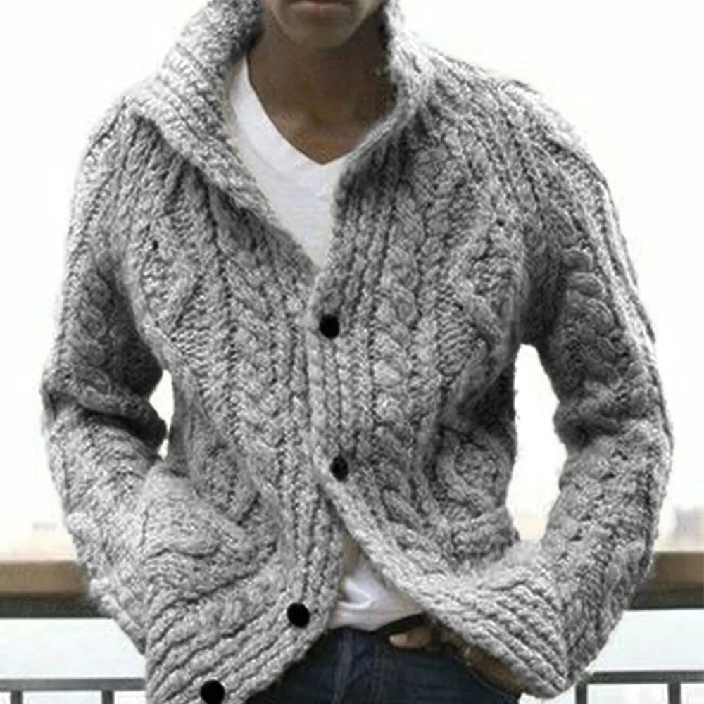

Men Autumn Winter Oversize Fashion Sweater Cardigan Single Breasted Sweater Men's Long Sleeve Casual Lapel Loose Sweaters Brand