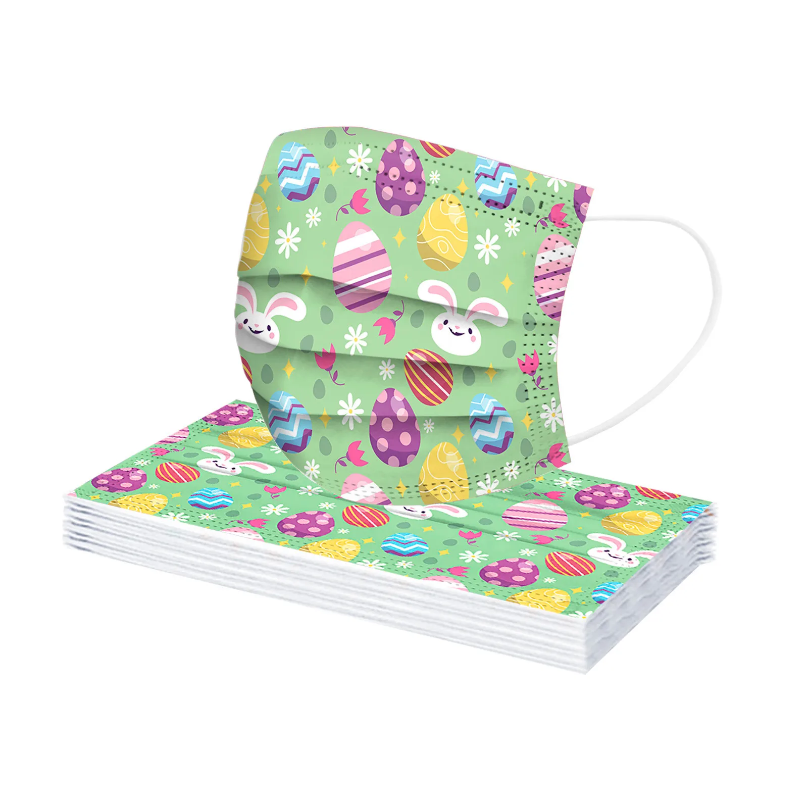 50 шт. детская Пасхальная одноразовая маска для лица с принтом кролика |