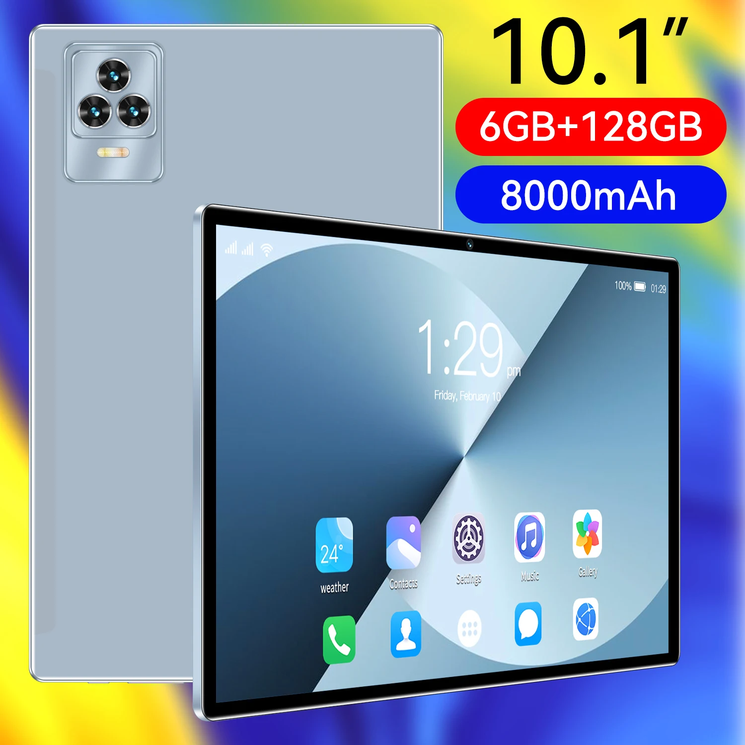

Android13 6G+128GB New Tablet Global Version PC 10.1 Inch WiFi TabletDual SIM Card Tablet 5G Call Phone GPS Bluetooth Gifts