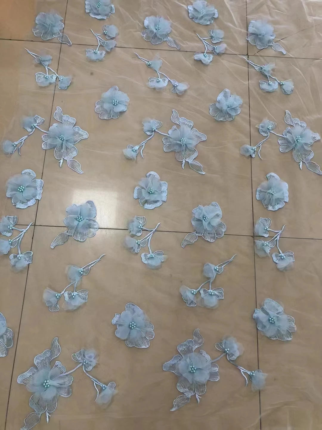 Справочный дизайн Африканское нигерийское 3D вышитое Тюлевое кружево