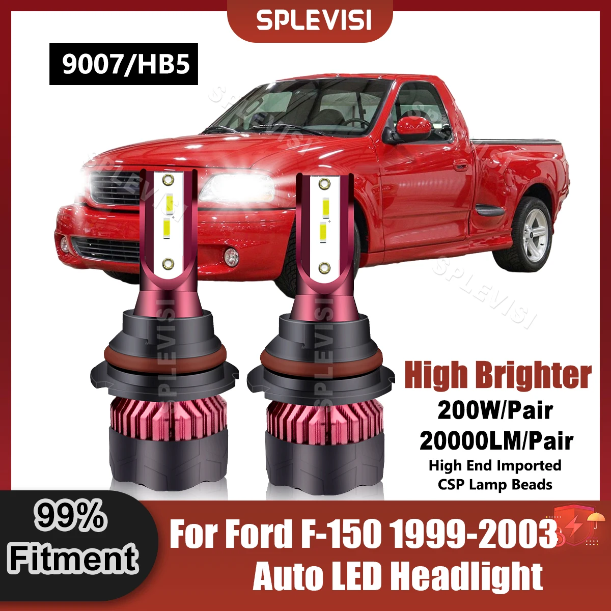 SPLEVISI 9007/HB5 светодиодный фары лампы дальнего и ближнего света чистый белый 12-24 В