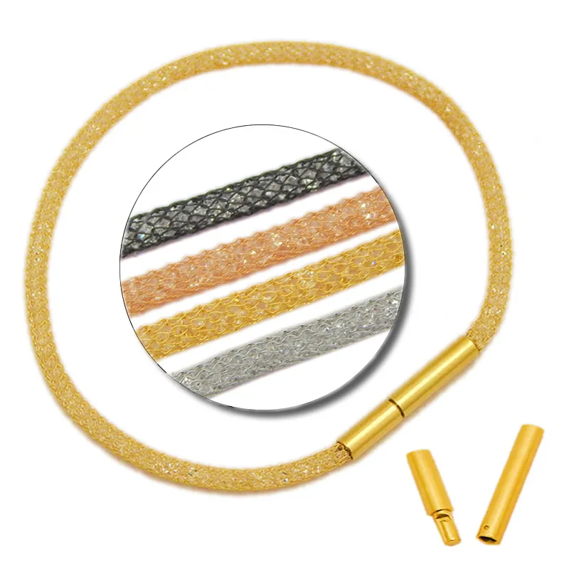 Женский браслет-змея из нержавеющей стали золотистый/серебристый круглый