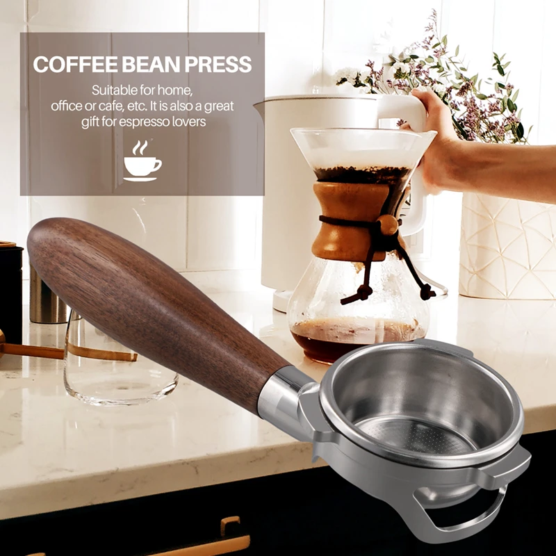 Бездонный портафильтр 54 мм с полым резным ручкой для Breville Barista Series/Bambino Plus/Infuser из