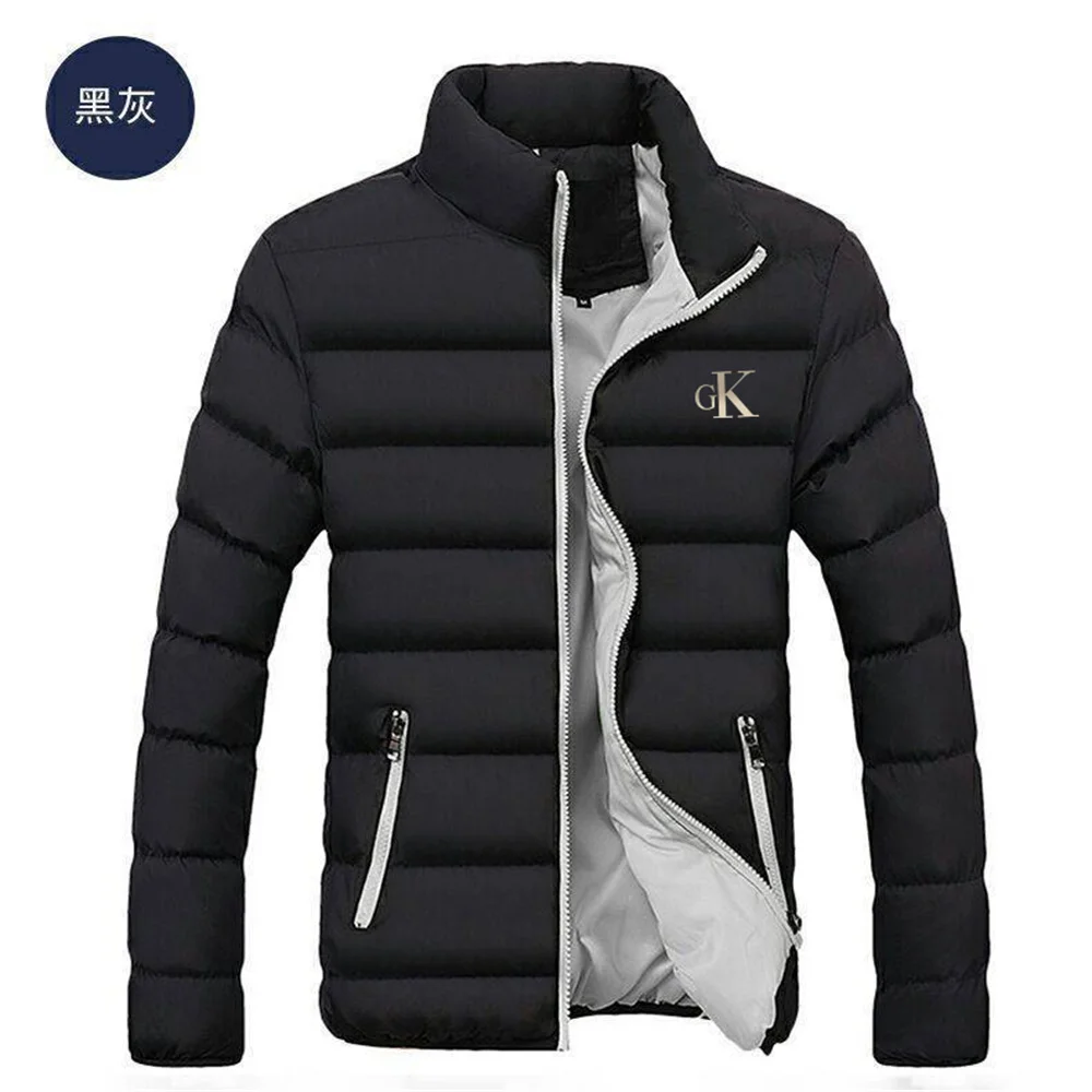 Men's Autumn and Winter Jacket Windbreaker Cotton Padded Jacket Casual Sports Stand-up Collar Warm Thick Trendy Jacket