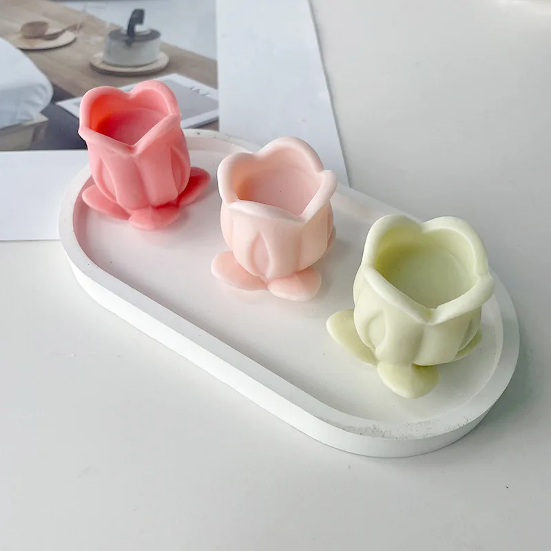 

BT0214 INS Tulip Silicone Candle Mold Cake Decoration Ornament Baking Silicone Mold Baking Supplies