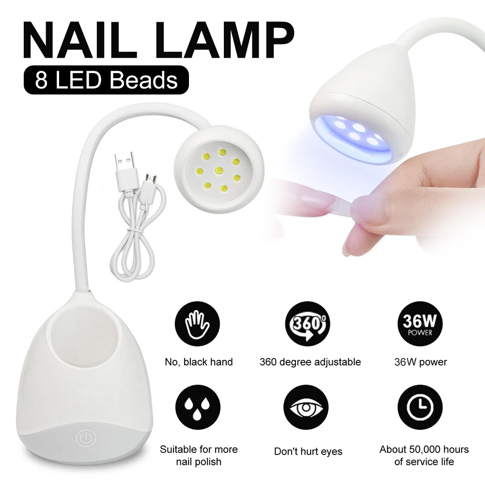 

Portable Mini Nail Drying Lamp 36W Rechargeable Nail Drying Lamp Storage Pen Holder Fast Drying UV/LED Nail Lamp Nail Art Tools