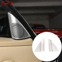 stainless steel car styling door stereo speaker tweeter covers stickers trim for bmw 3 series e90 2005 2012 auto accessories