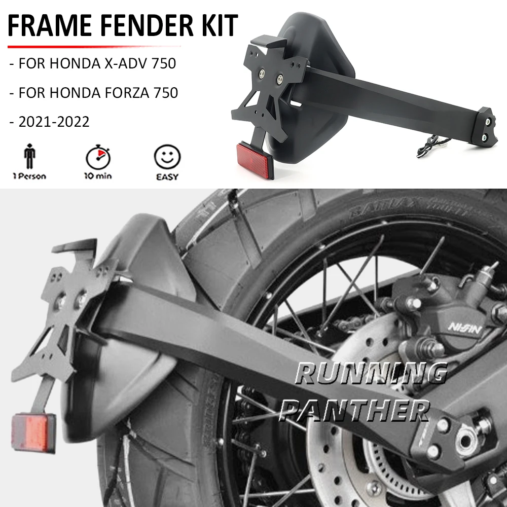 

Motorcycle License Plate Frame Holder Wheel Mudguard Fender Kit For Honda X-ADV XADV 750 XADV750 FORZA 750 Forza750 2021 2022