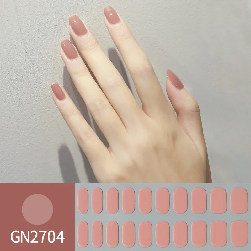 

Simple 20-finger solid color nail stickers gel nail stickers jewelry full stickers nails accesories Stickers for nails