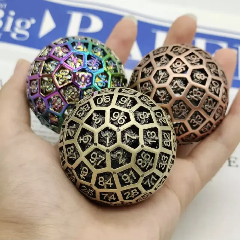 

A variety of D100 face solid hollow metal digital dice color dragon and underground city running team board game fitness ball