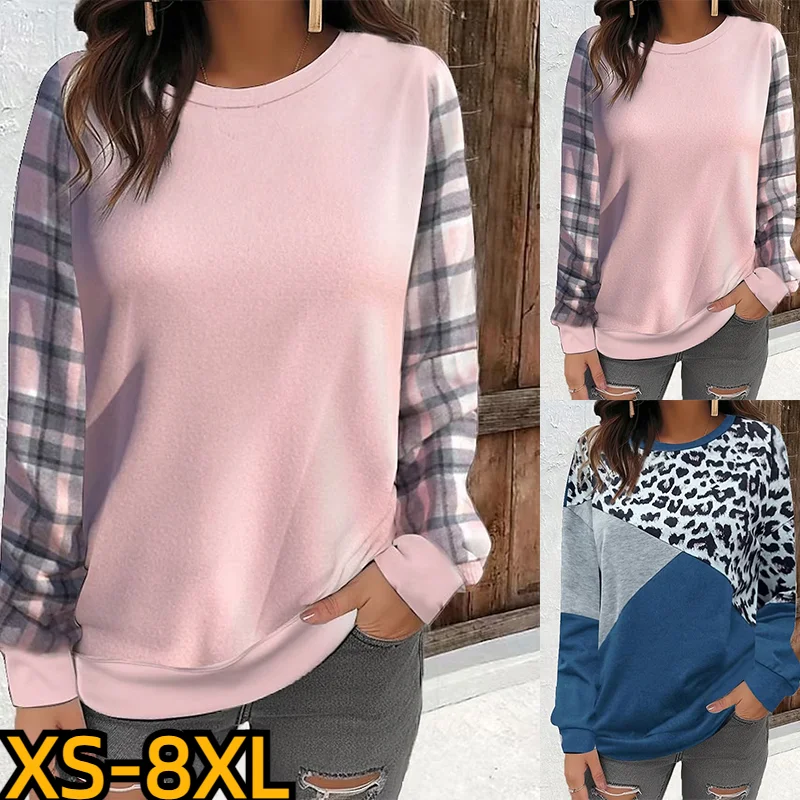 

Женский свитшот с круглым вырезом и принтом, на осень/зиму