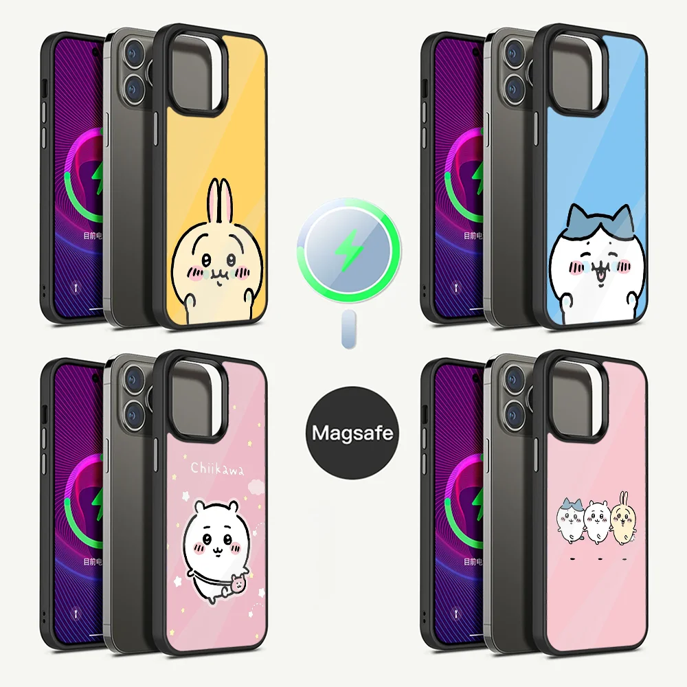 Мультяшный C-ChiikawaeS-S чехол для телефона iPhone 16 15 14 13 12 11 Plus Pro Max Mini Magsafe Магнитная