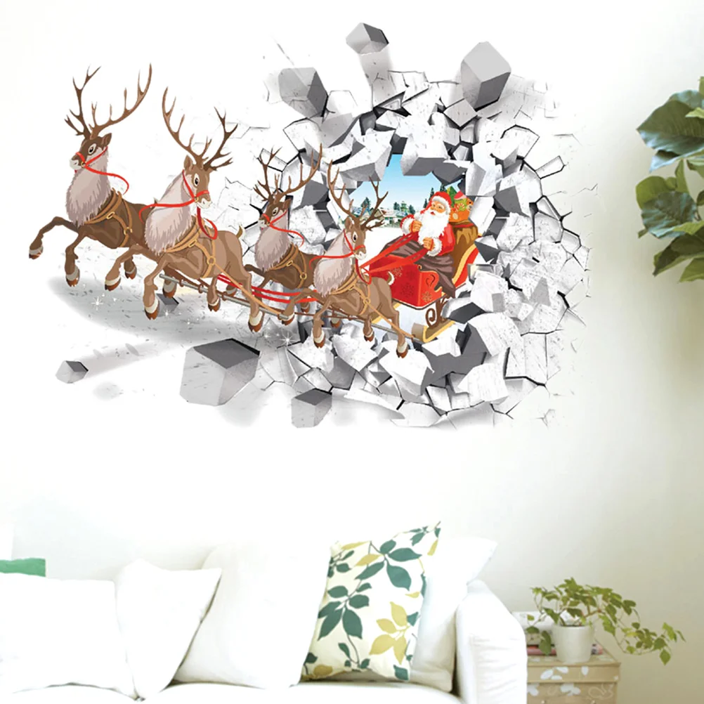 

1Pc Christmas Wall Stickers Santa Claus Removable Wall Decals for Restaurant Office Home Decor