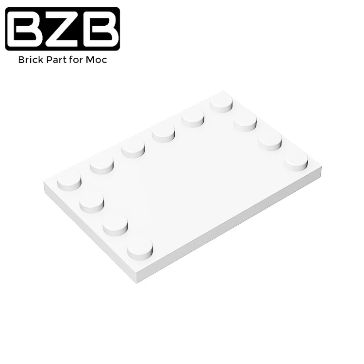 BZB 10 шт. MOC 6180 плитка Модифицированная 4x6 с гвоздиками на краях совместимые сборы
