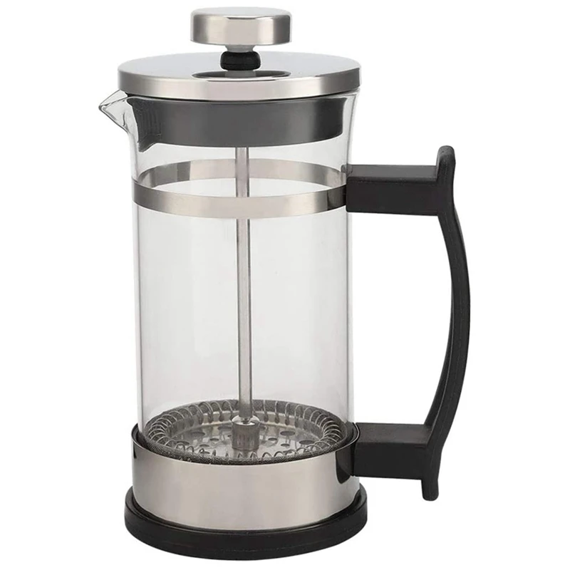 HOT-Coffee Maker Pot, Stainless Steel Glass Coffee Pot French Press Filter Pot Household Tea Maker,Suitable For Making Tea