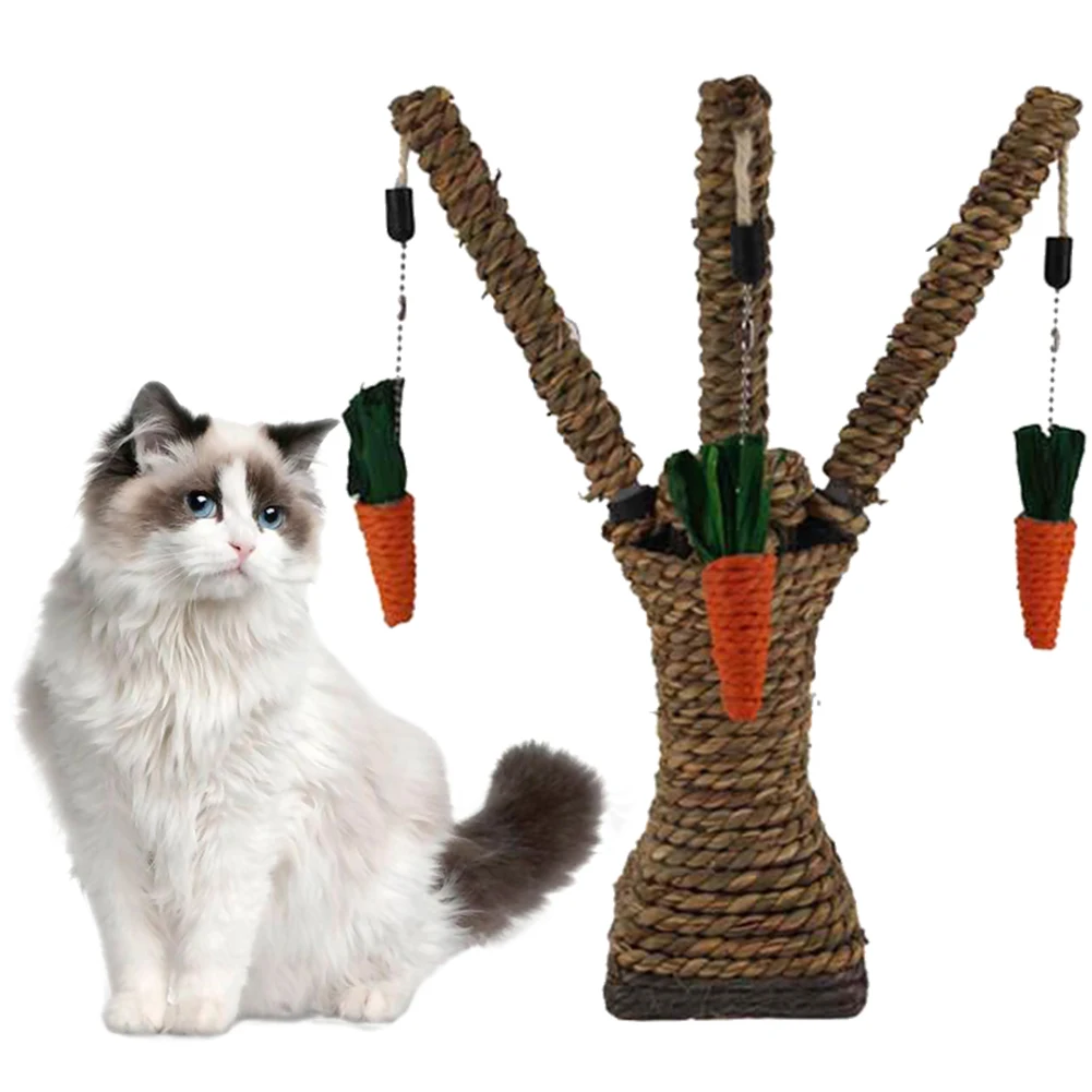 

Забавная Когтеточка для кошек в виде моркови с сизалевой веревкой, Когтеточка для кошек молодой и взрослой кошки, подъемная рамка, Аксессуа...