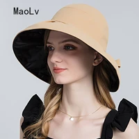 summer women bandage bow bucket hat korean casual sun hats for women fashion beach uv protection visor cap girl foldable sun hat
