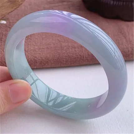 

Natural Burmese Emerald Light Purple 54mm-64mm Bracelet Elegant Princess Jewelry Best Gift for Mom and Girlfriend