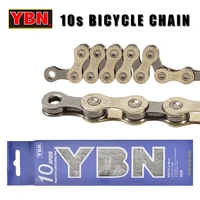 ybn bike chain mtb mountain road bike chain 10 speed hollow bike chain 116 link silver d10s for m7000 xt