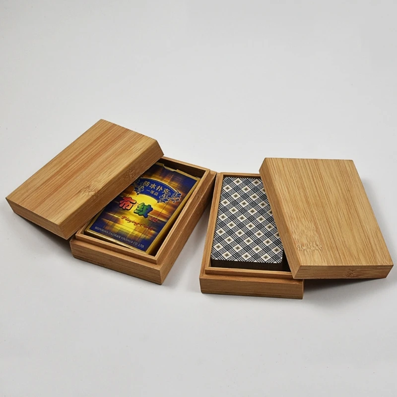 

Коробка для игральных карт в покер, бамбуковый ящик для хранения карт для настольной палубы Ga