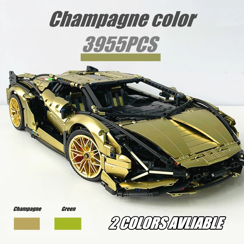 

Fit 42115 Champagne Lamborghinis Technical Car SIAN Roadster Model FKP37 Kit Model Building Blocks Bricks Toys Children Kid Gift