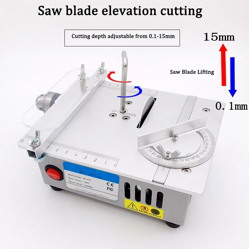 

Woodworking Lathe Machine 63Mm Blade Mini Table Saw Electric Small Bench Saws Desktop Saw Household Diy Pcb Model Cutting Tool