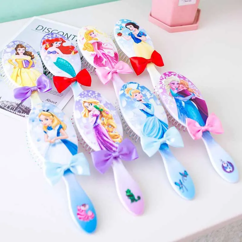 Disney Princess Air Cushion Massage Combs Cartoon Frozen Figures Girls Comb Hair Brush Hairdressing Tool Accessories Gifts