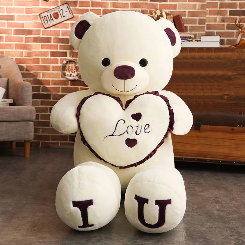100cm Big I LOVE YOU Teddy Bear Plush Toy Lovely Huge Stuffed Soft Bear Doll Lover Bear Kids Toy Birthday Gift For Girlfriends 5
