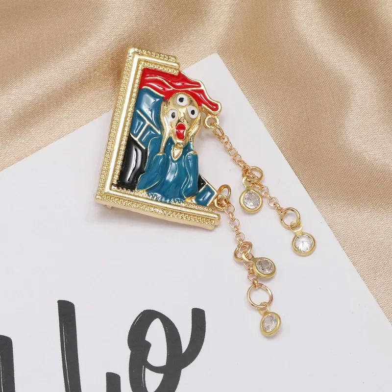 Винтажная эмалированная брошь в форме капли подсолнуха с искусственным жемчугом