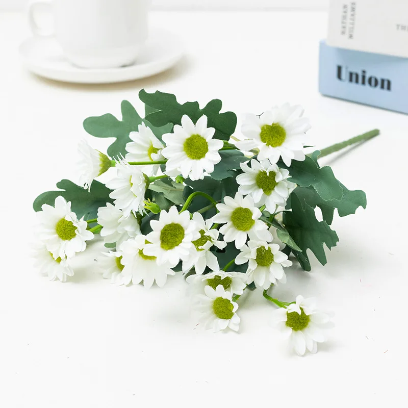 

White Pink Home Decoration Simulation Artificial Flower Table Home Room Flowers Plant Daisies DIY Fence Small Chrysanthemum