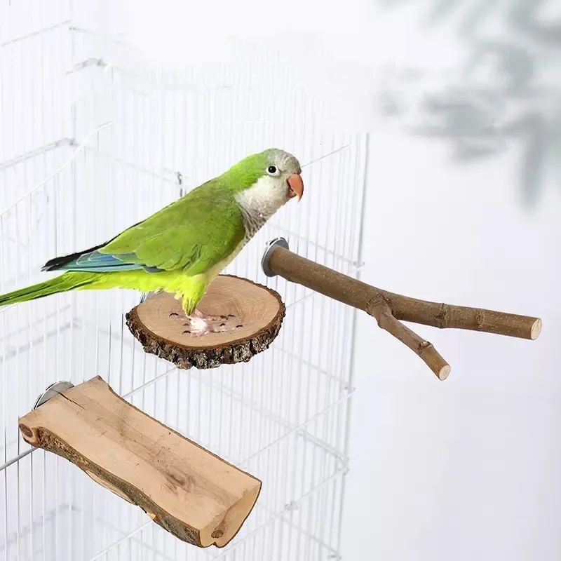 

Parrot Wooden Branch Holder Toy Branch Perch Parrot Toys Bird Cage Accessories Bird Supplies